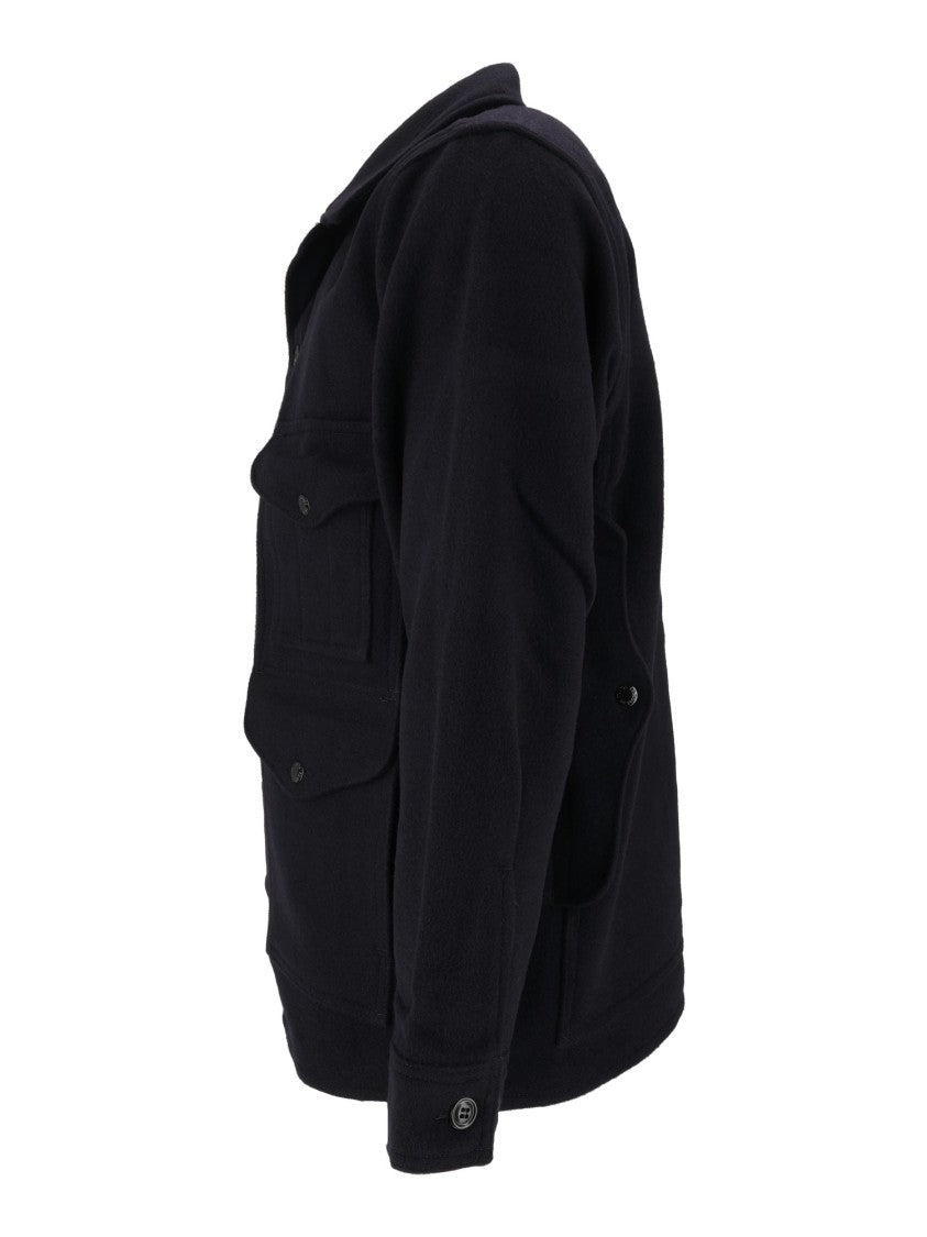 Filson Black Wool Mackinaw Cruiser Jacket
