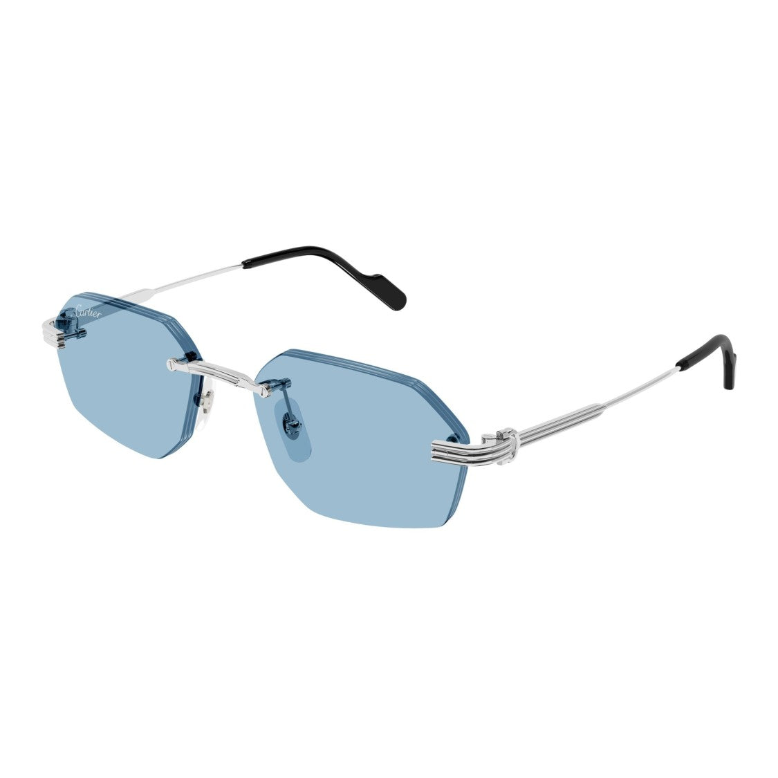 Cartier Rimless Sunglasses With Geometric Hexagonal Lenses
