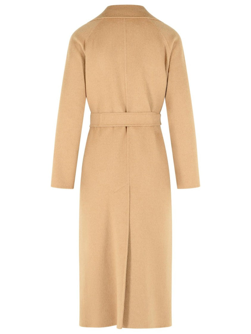 Max Mara Camel Double-Fabric Coat With Wide Lapel And Tailored Details