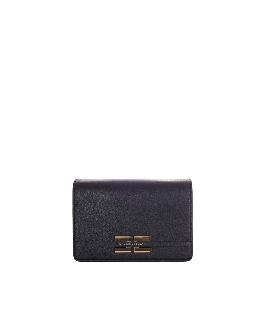 Elisabetta Franchi Black Bag With Gold Details