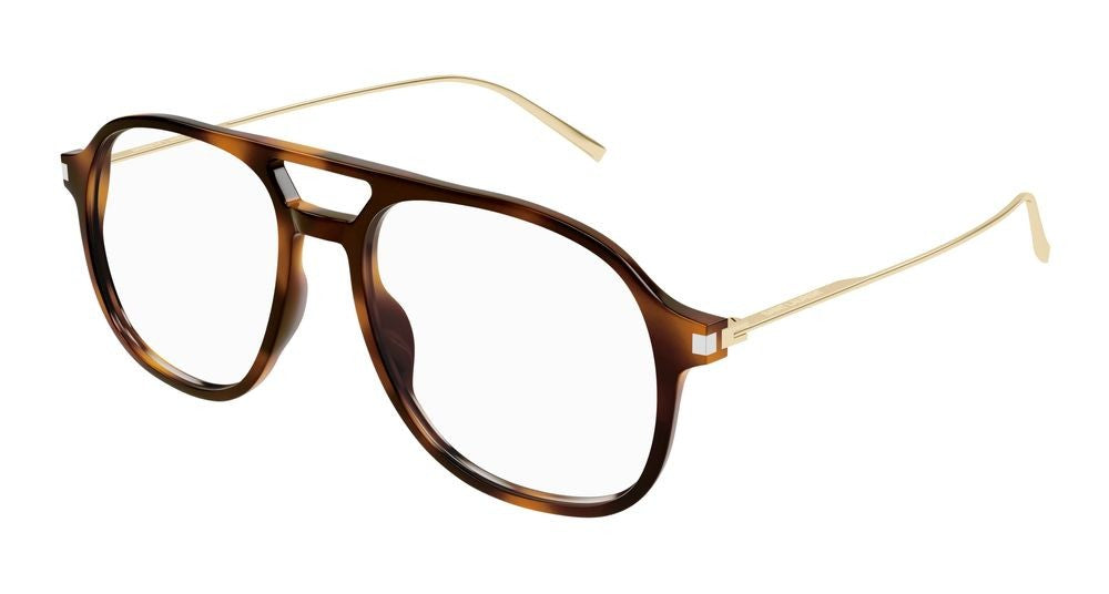 Saint Laurent Havana Sl 626 Acetate Rounded Eyeglasses