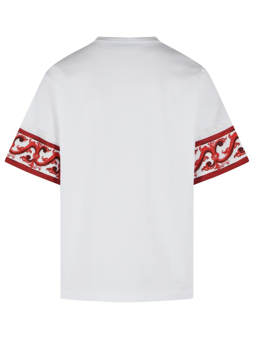 Dolce & Gabbana 'Maiolica' Print Cotton And Silk T-Shirt