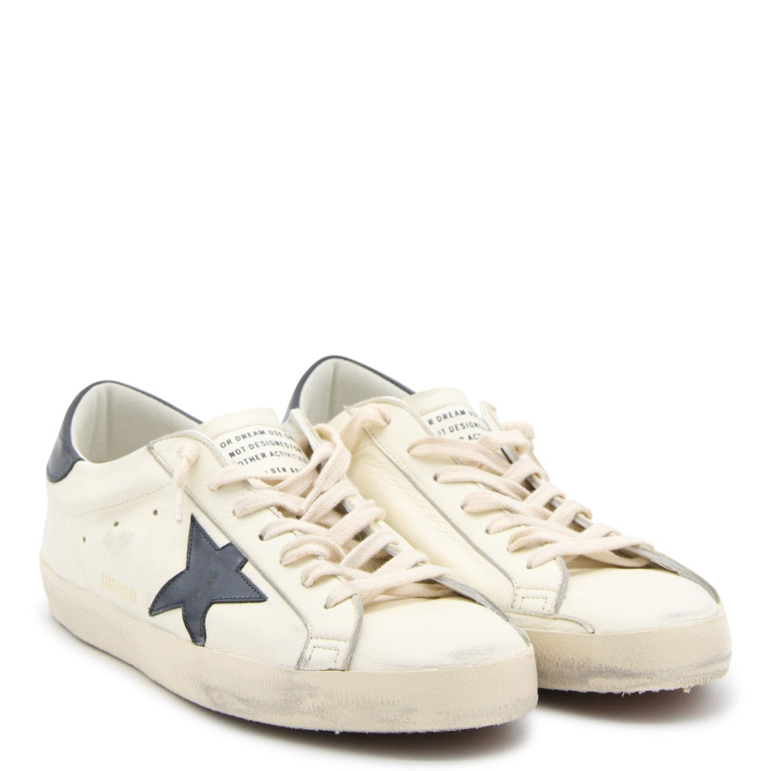 Golden Goose White And Black Leather Sneakers