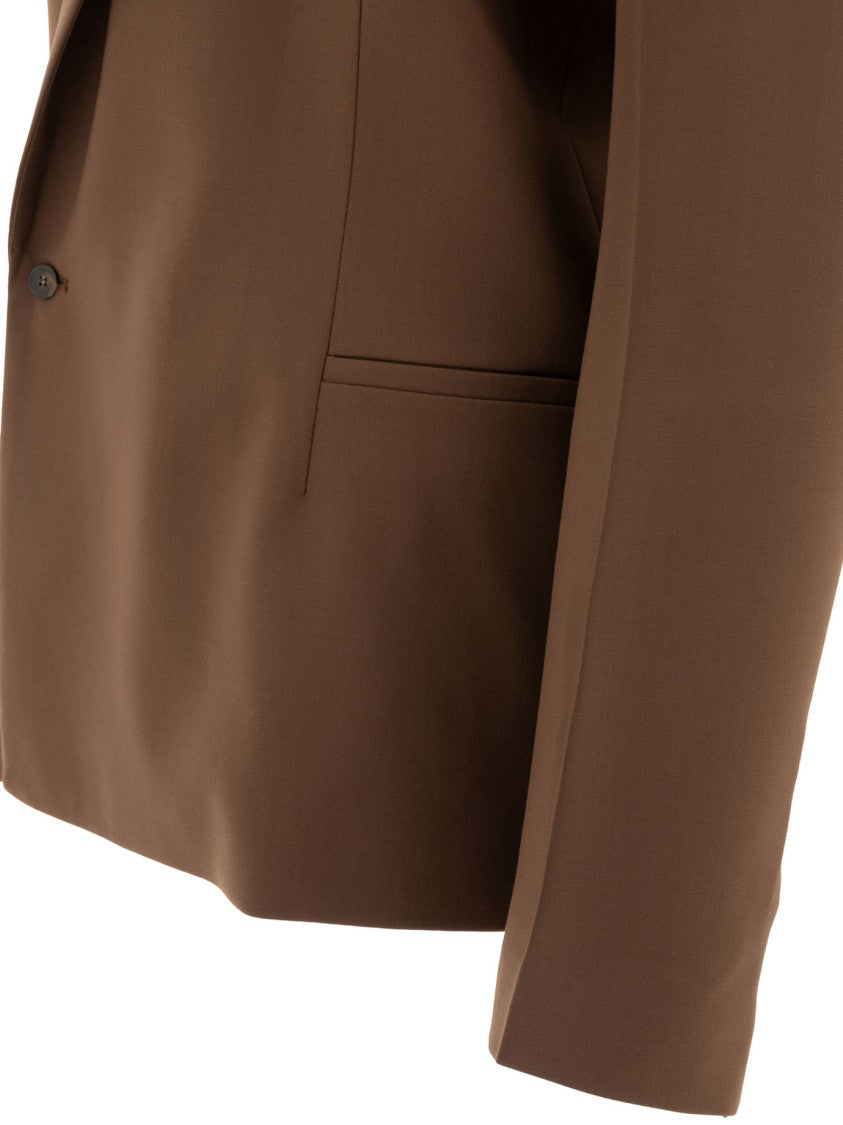 Loulou Studio Tailored Brown Wool Blend Jacket