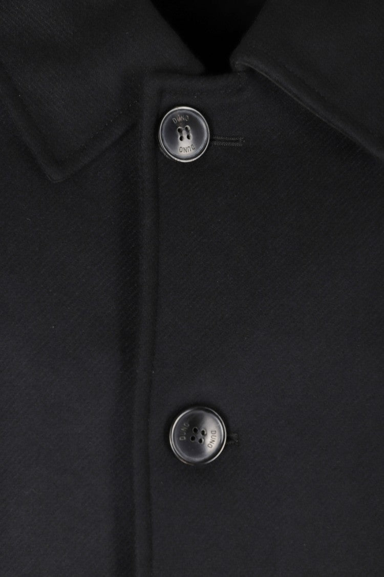 Duno Black Technical Wool-Blend Coat