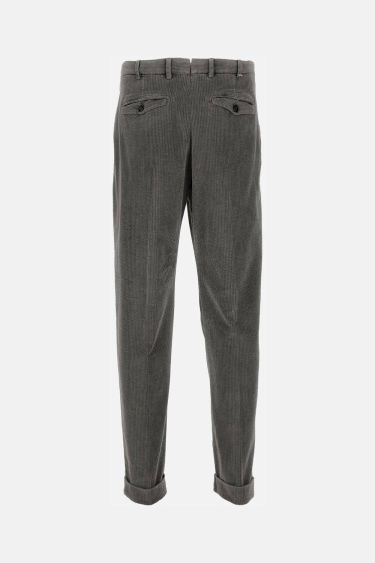 Pt01 Wide Ribbed Velvet Trousers