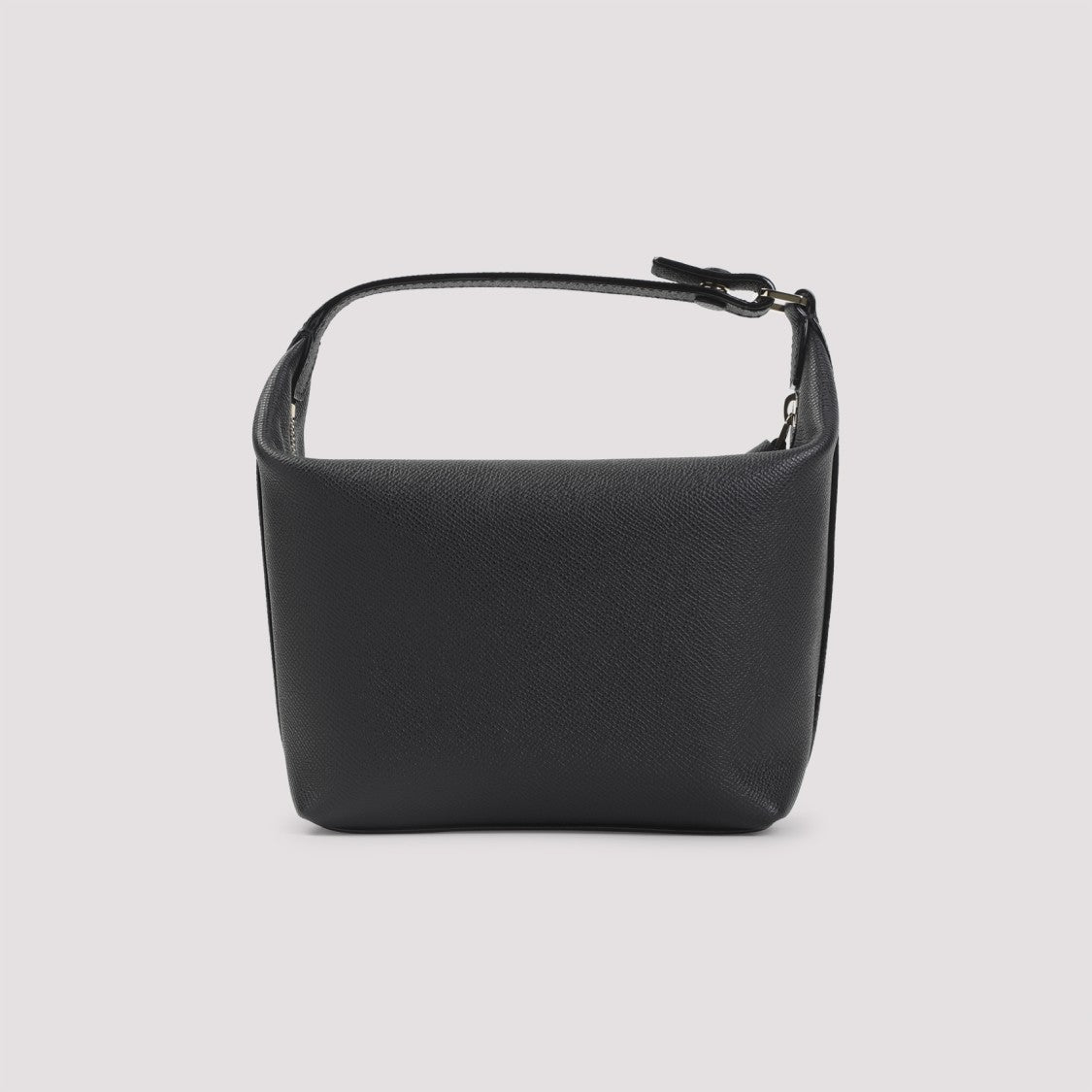 Valextra Structured Black Calf Leather Mochi Pouch Bag