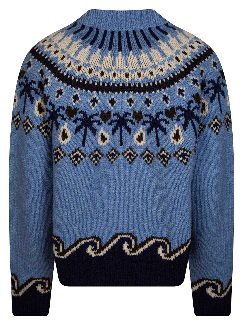 Alanui Sweet Winter Cropped Palm Tree Sweater
