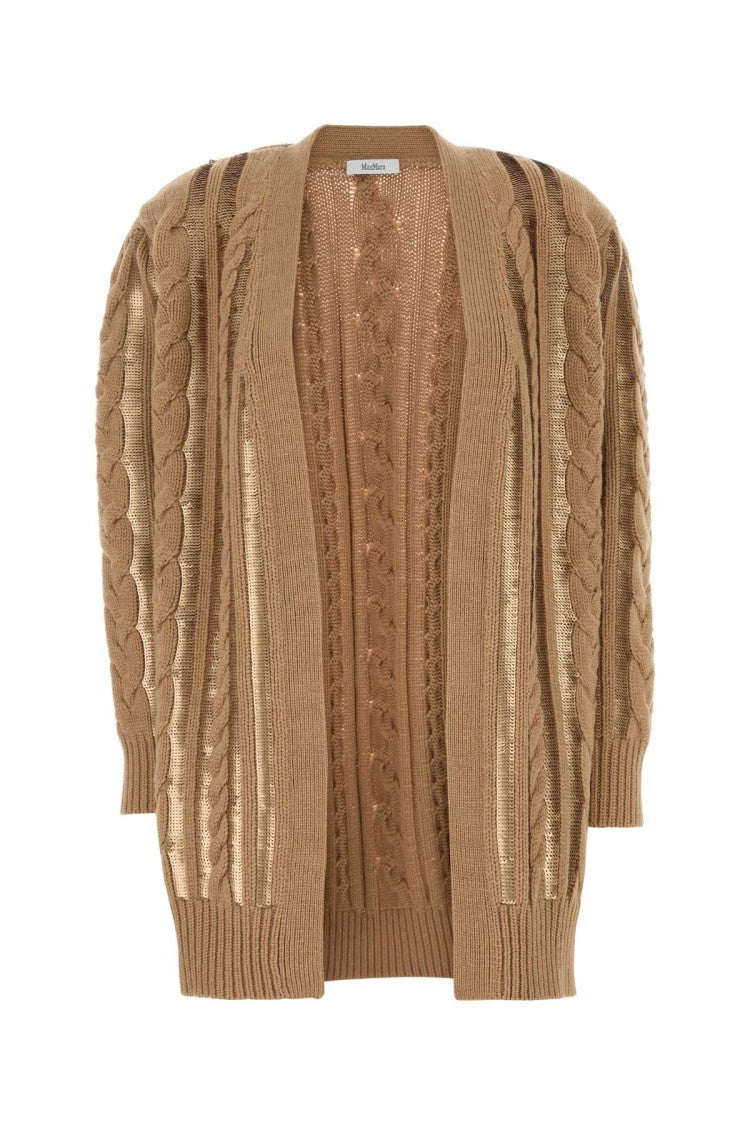 Max Mara Camel Wool Blend Mirco Cardigan
