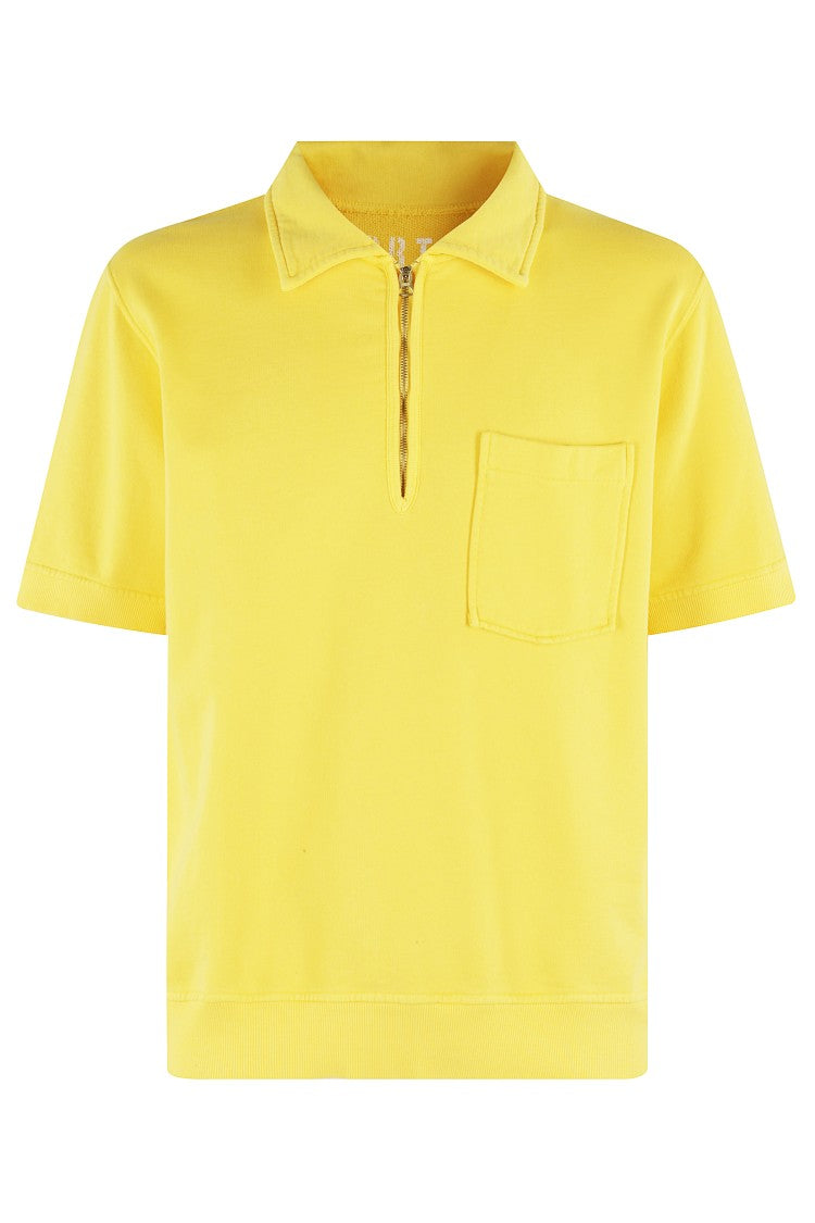 Fortela Yellow Zip-Up Sweatshirt With Polo Collar