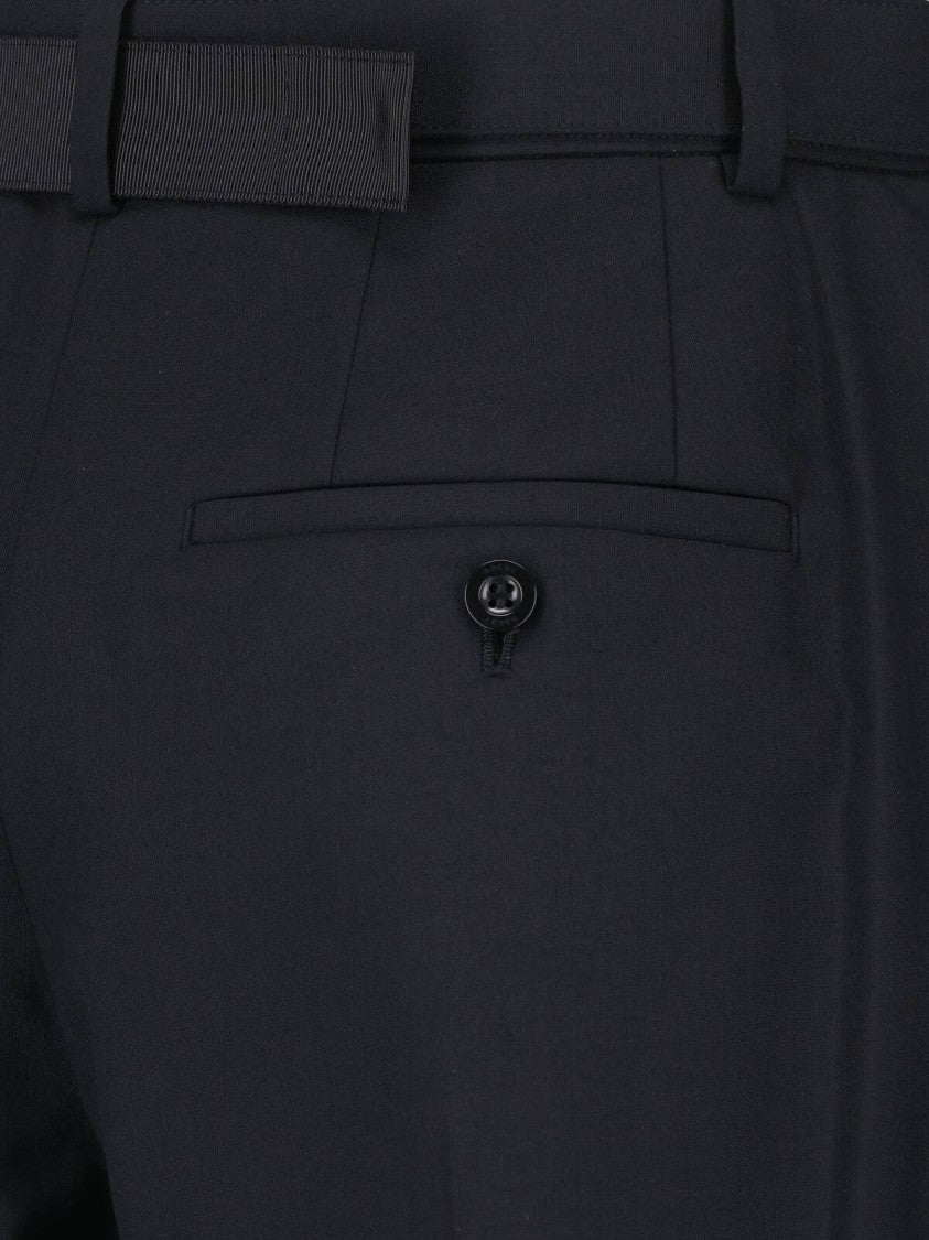 Sacai High-Waisted Tailored Pants With Structured Silhouette