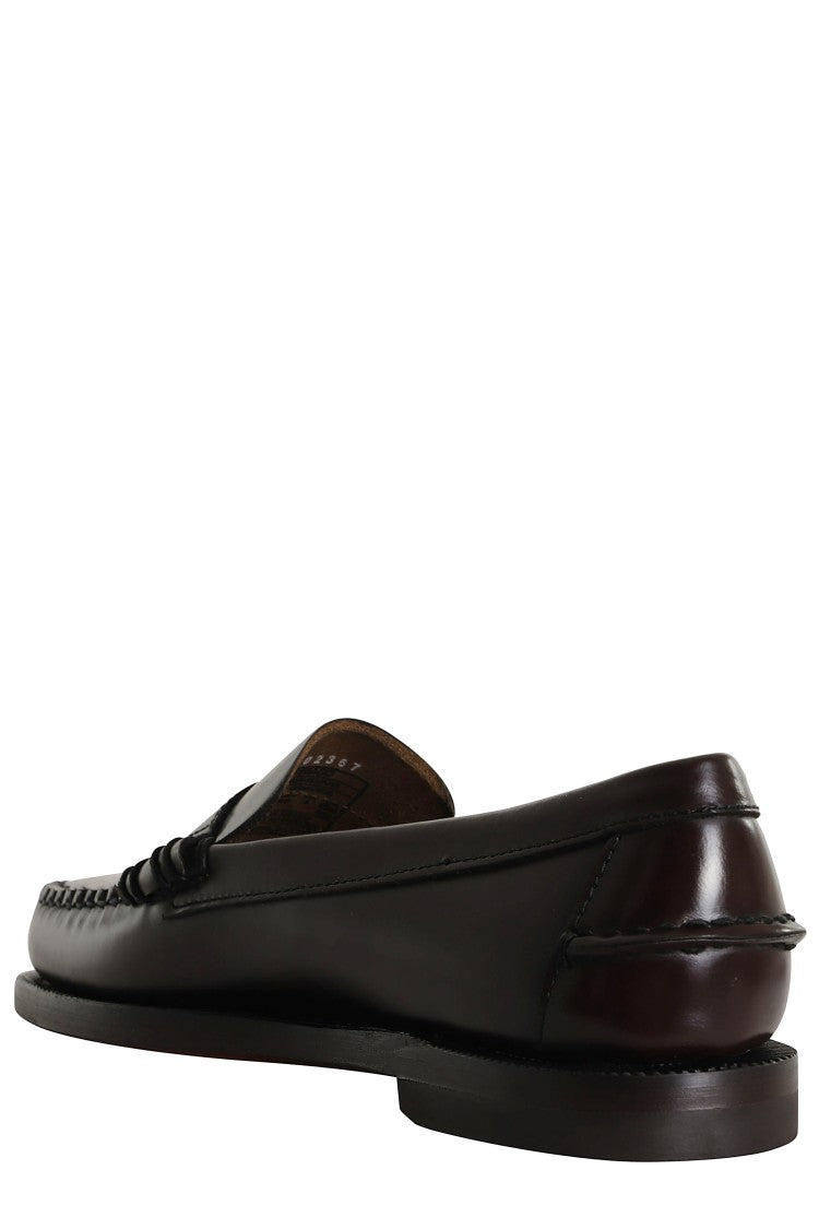 Sebago Brown Burgundy Classic Dan Polished Leather Penny Loafers