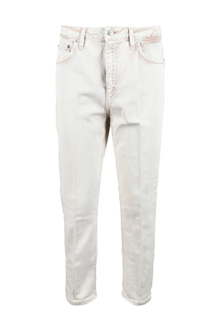 Dondup Beige Cotton Jeans With Classic Five-Pocket Design