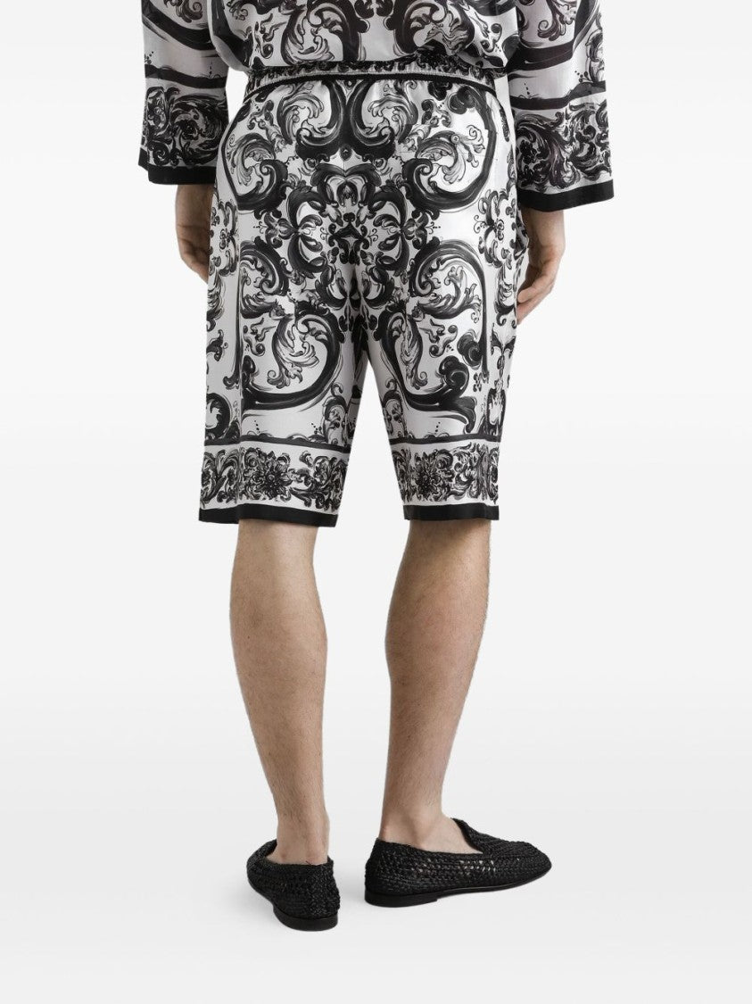 Dolce & Gabbana Bermuda Shorts With Maiolica Print