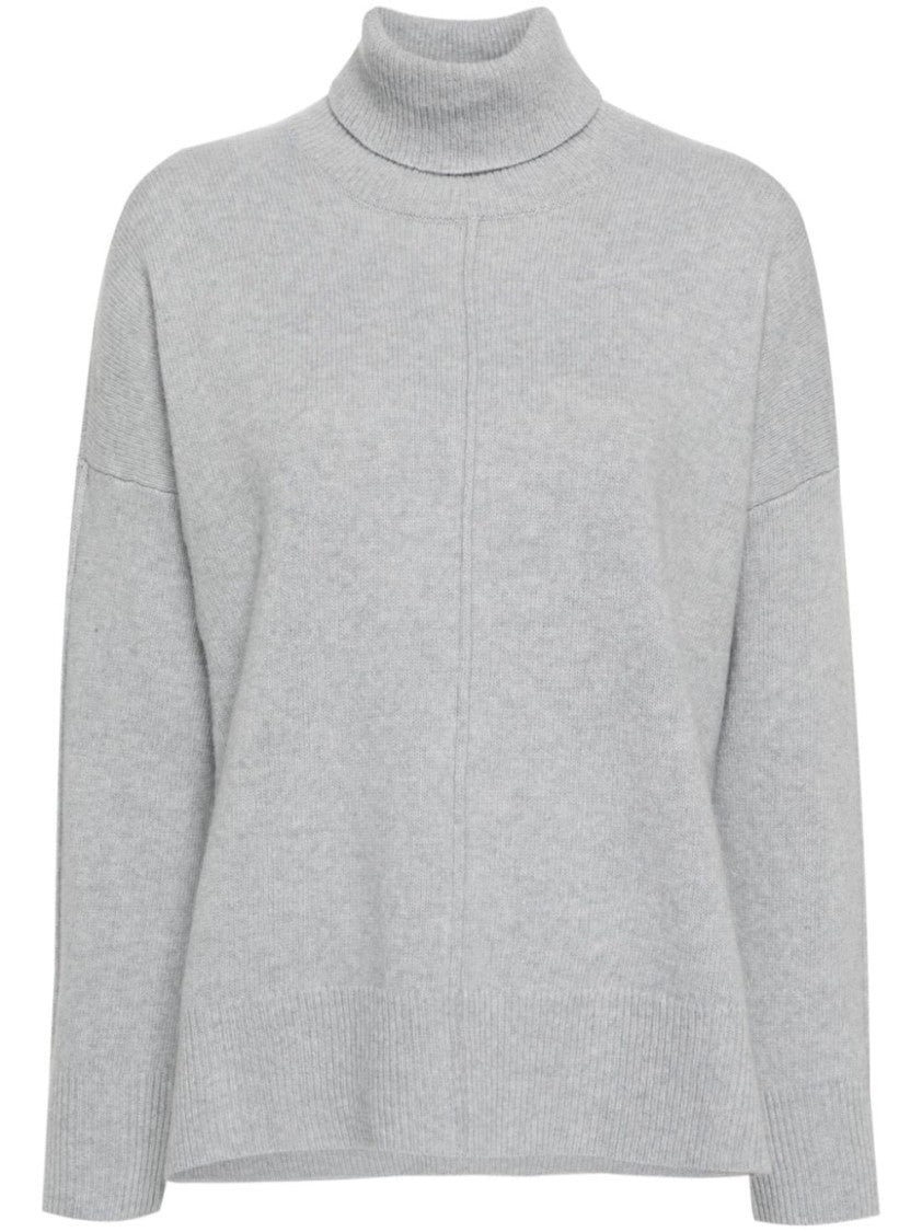 Eleventy Relaxed Fit Turtleneck Sweater In Grey Knit