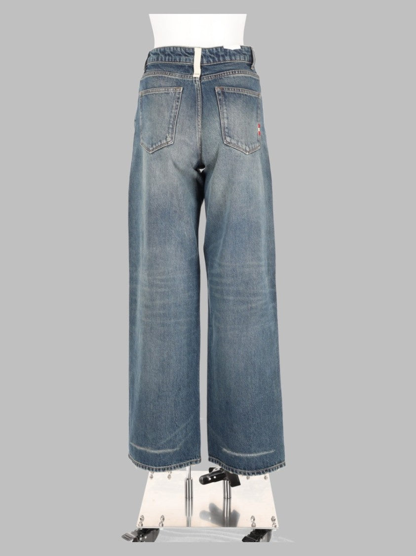 Amish Mid-Rise Faded Wash Wide-Leg Jeans