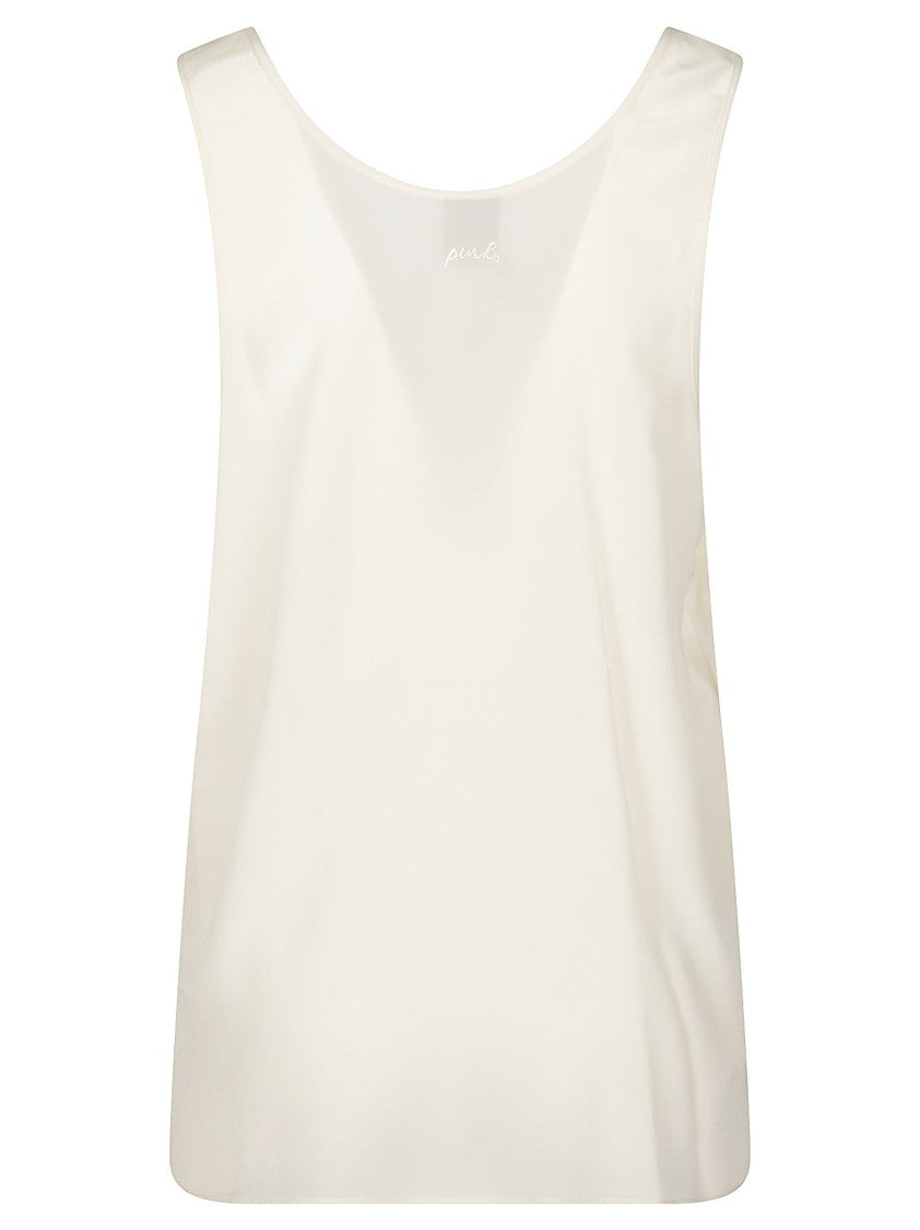 Pinko Crazy Scoop Neck Sleeveless Silk Top