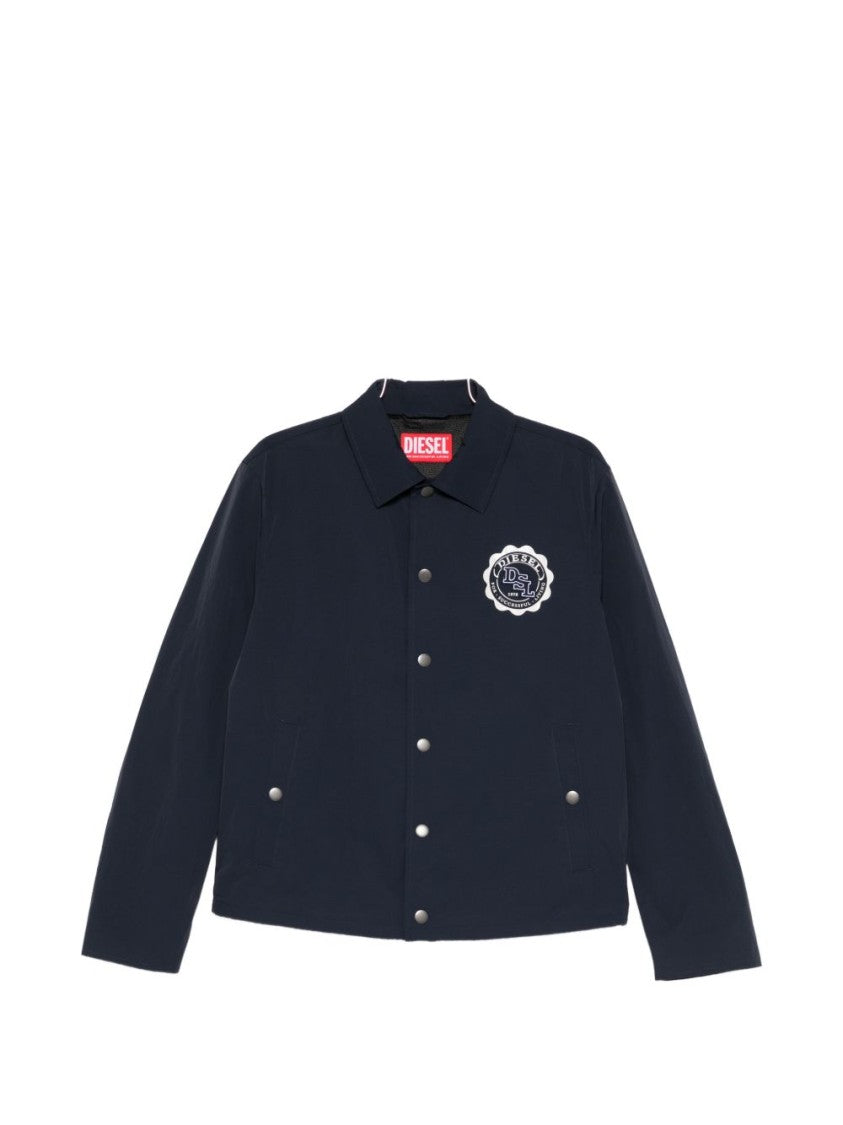Diesel Blue Button Point Collar Badge Jacket