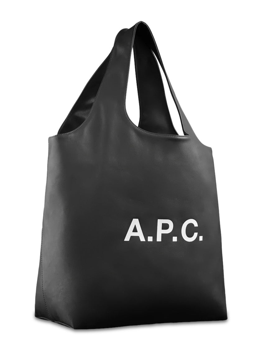A.P.C. Black Matte Finish Minimalist Tote Bag