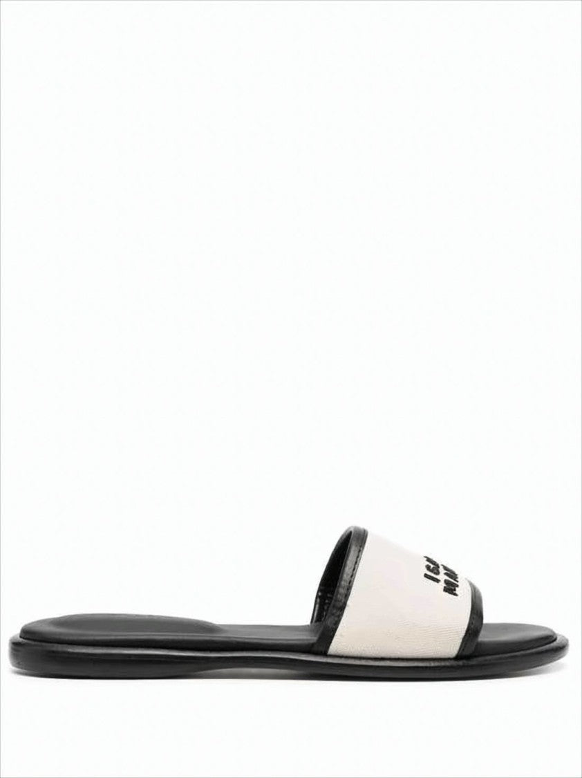 Isabel Marant Minimalist Off-White Strap Slide Sandal With Contoured Footbed