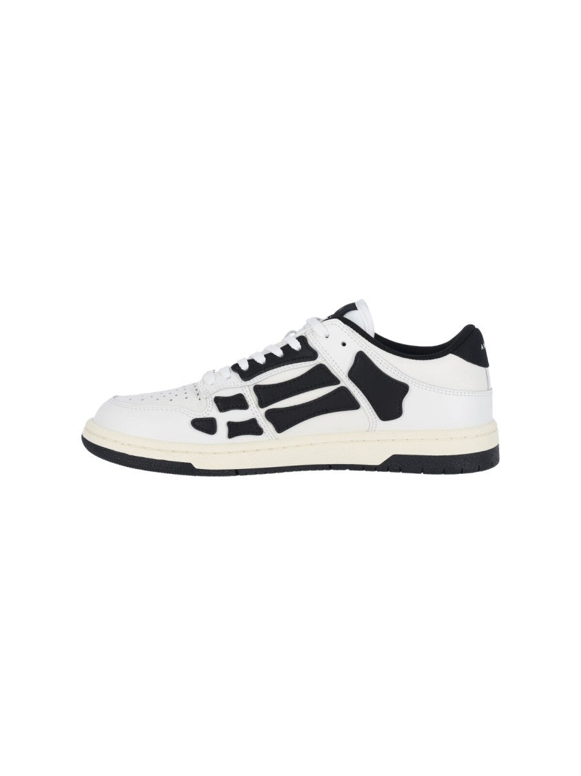Amiri Skel White Leather Enameled Metal Logo Sneakers