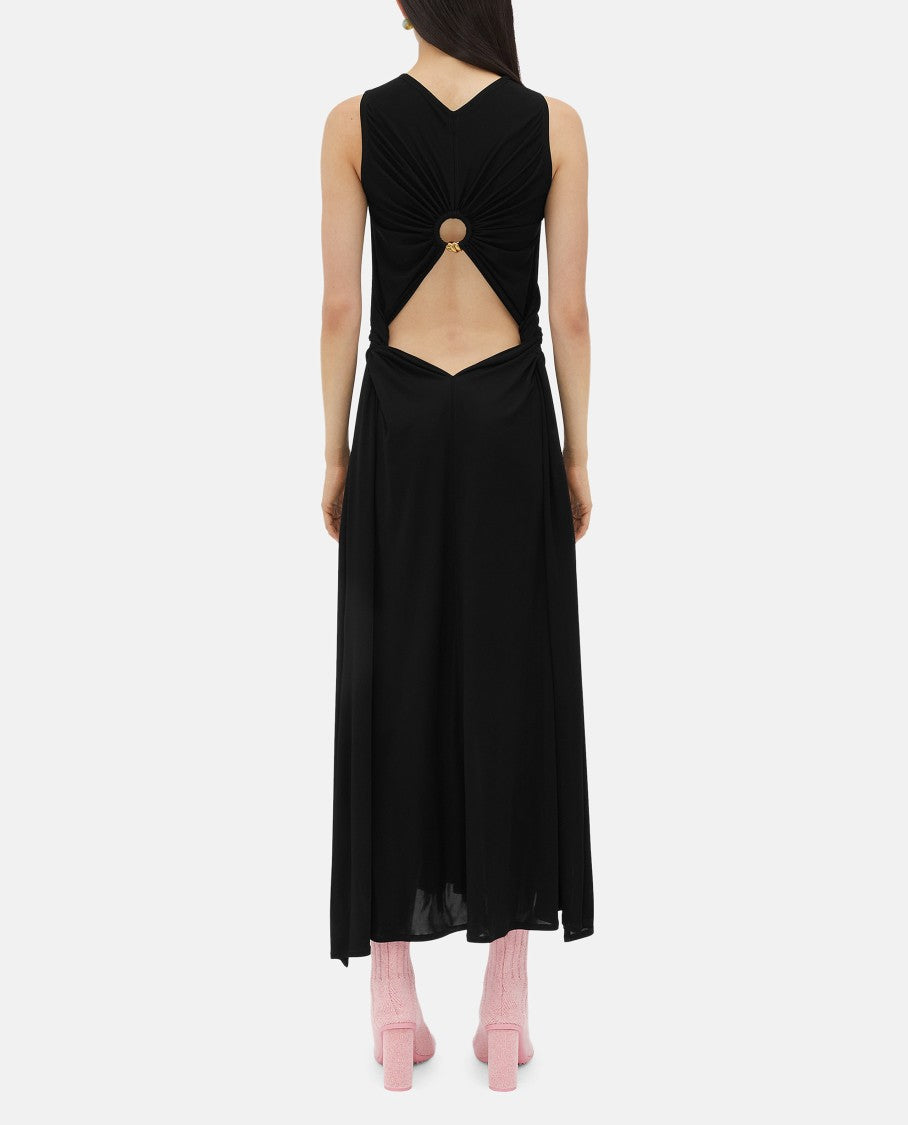 Bottega Veneta Black Jersey Evening Dress Cut Out Back