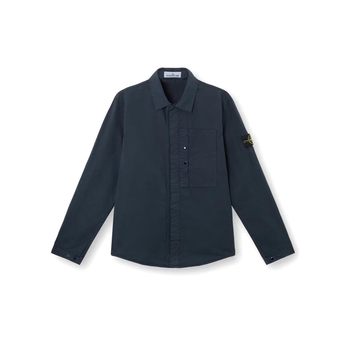 Stone Island Relaxed-Fit Blue Overshirt With Classic Collar