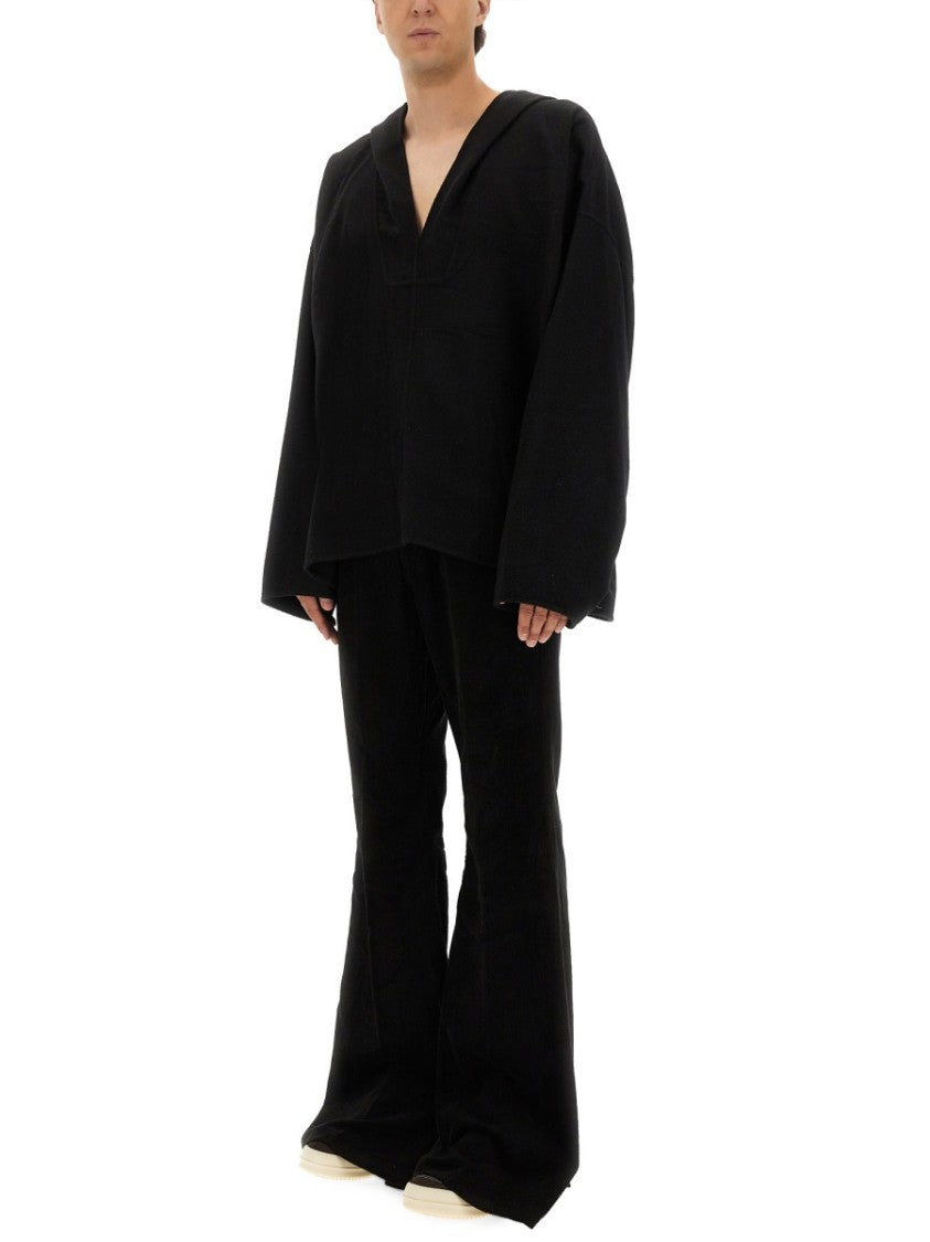 Rick Owens Hooded Caftan In Cashmere-Wool Blend