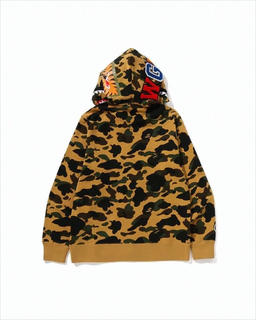 Bape Camouflage Print Bape Jacket With Shark Graphic
