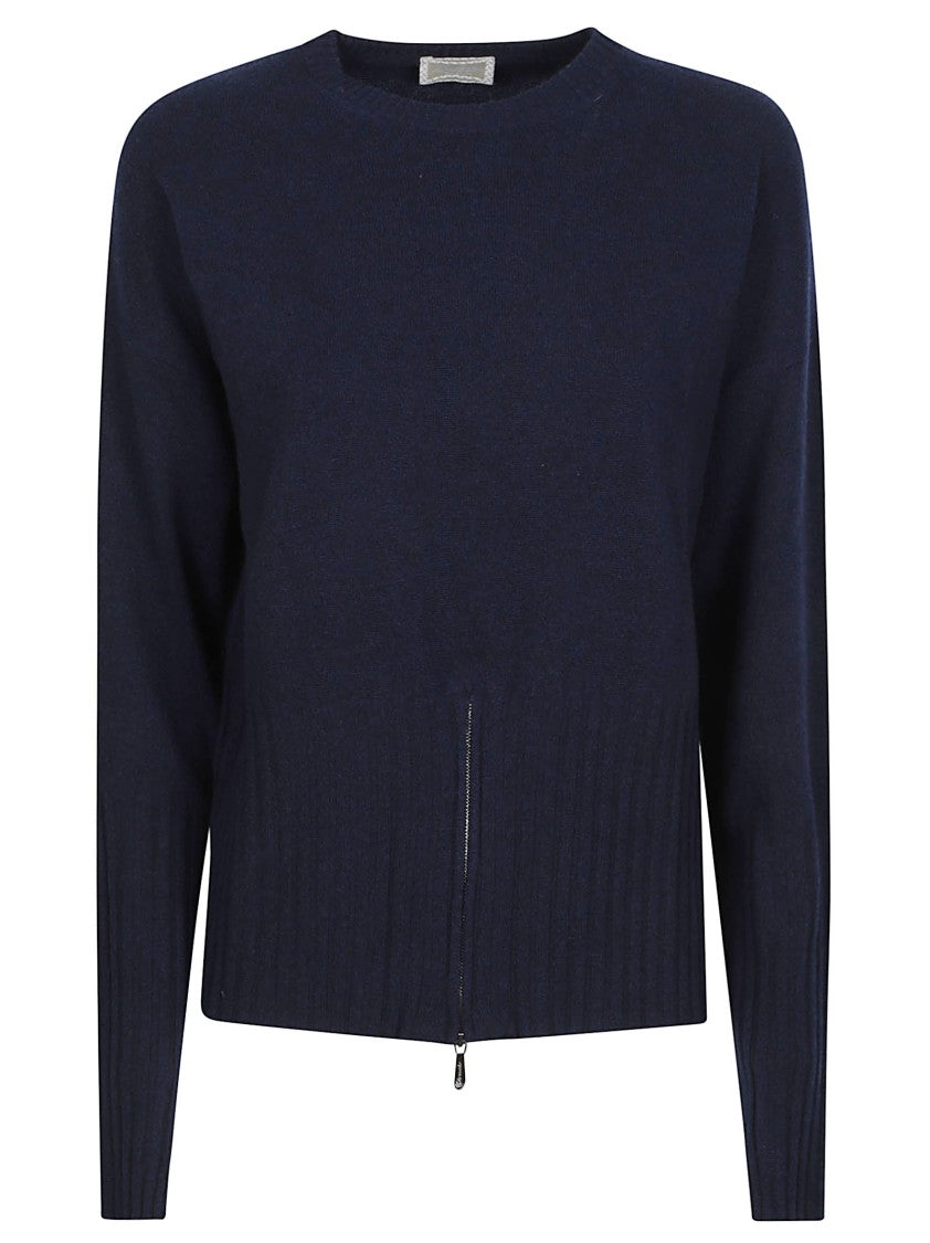 Drumohr Over Round Neck Merino Wool-Cashmere Cropped Sweater