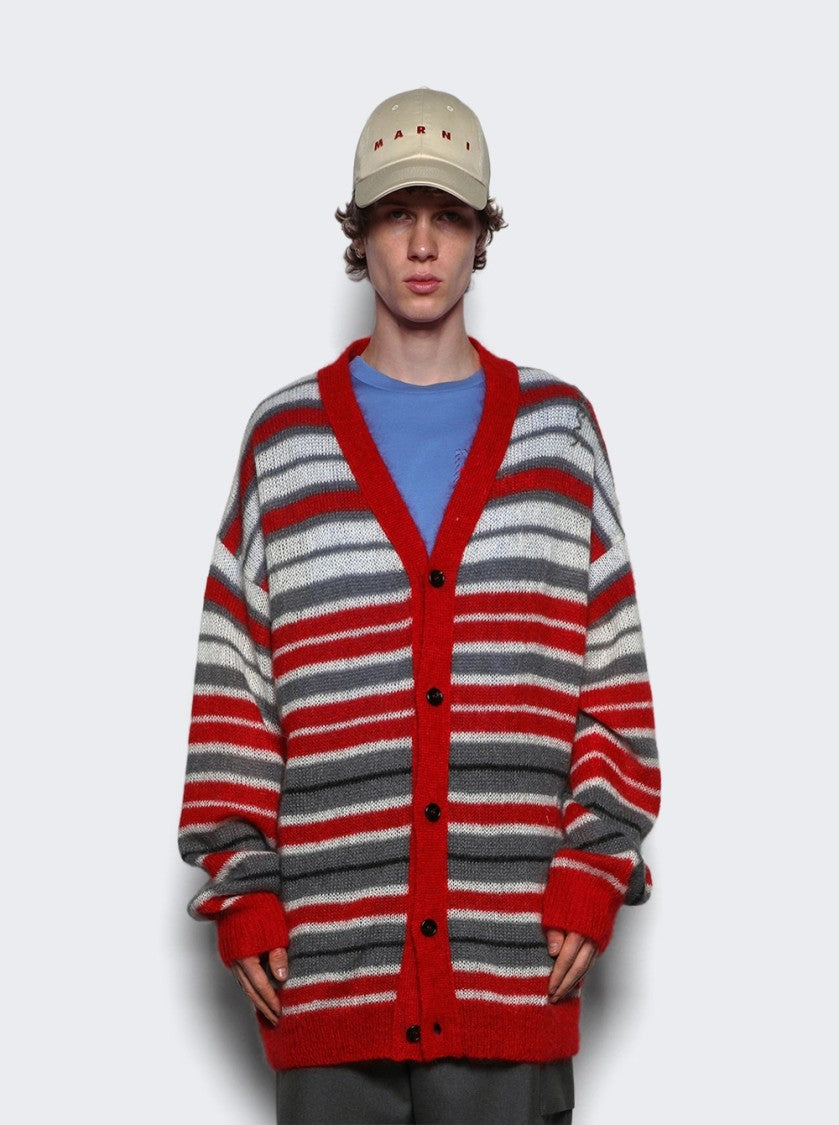 Marni Cardigan Red And Grey