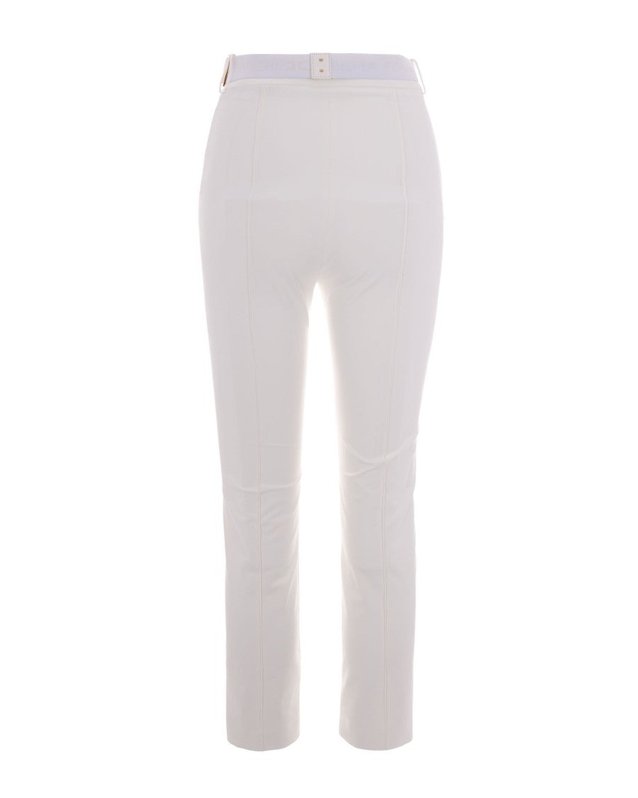 Elisabetta Franchi Ivory Technical Stretch Fabric Pants