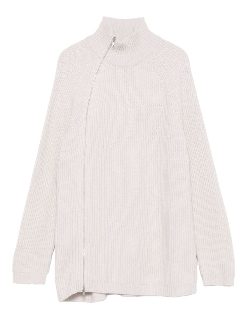 Alpha Studio High Neck Asymmetrical Zip Sweater