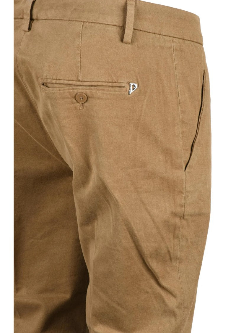 Dondup Biscuit Perfect Straight-Leg Stretch Cotton Trousers