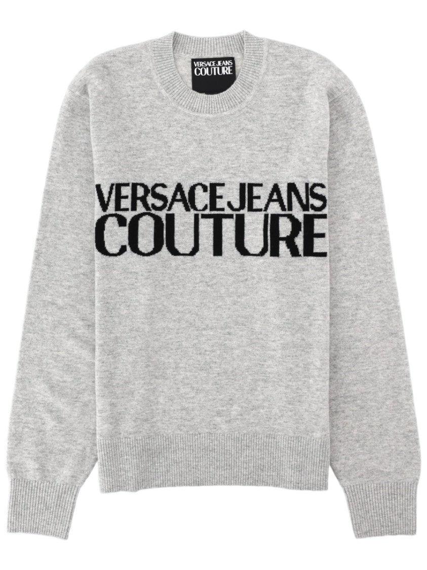 Versace Jeans Couture Knitted Sweater With Bold Logo Design