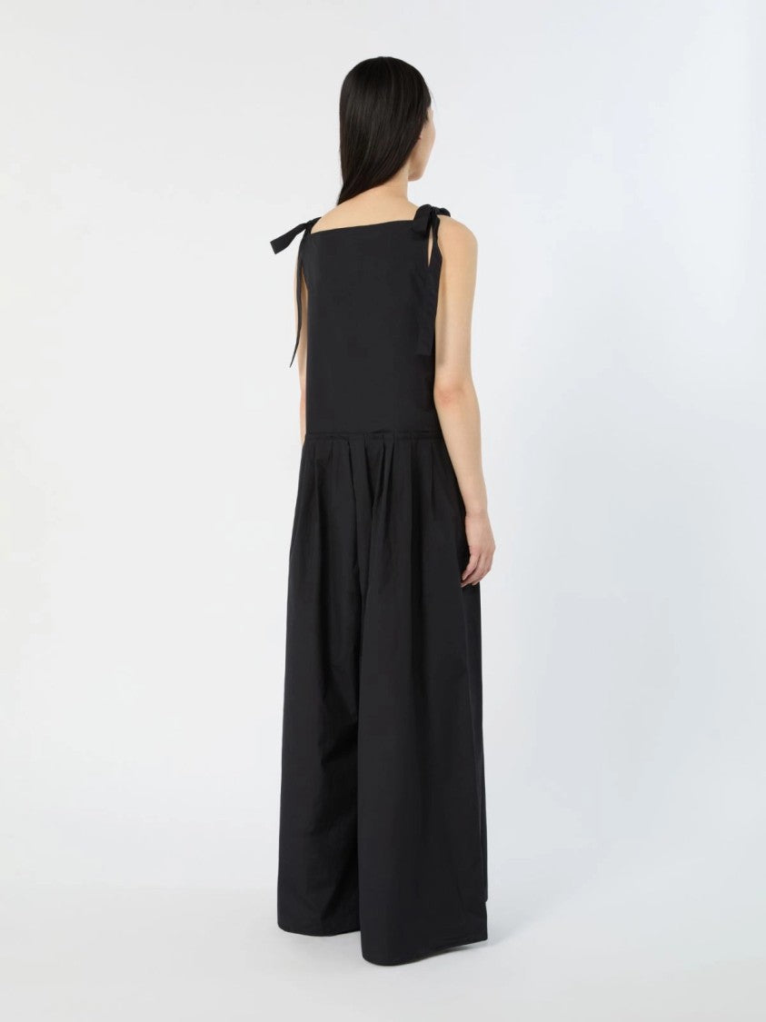 Max Mara Sleeveless Black Jumpsuit With Gathered Waist