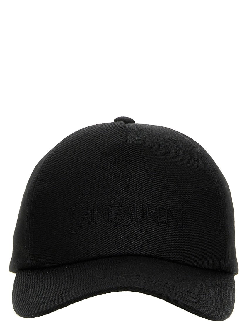 Saint Laurent Black Cotton Baseball Cap