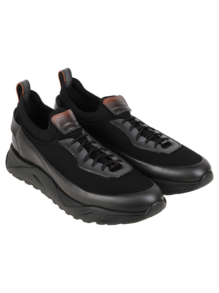 Santoni Inno Calza Polyester-Blend Low-Top Sneakers