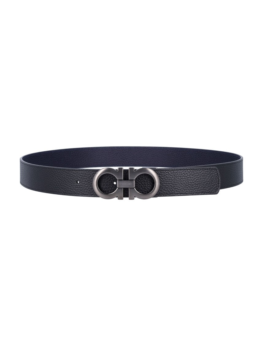 Ferragamo Double Adjus Textured Leather Belt