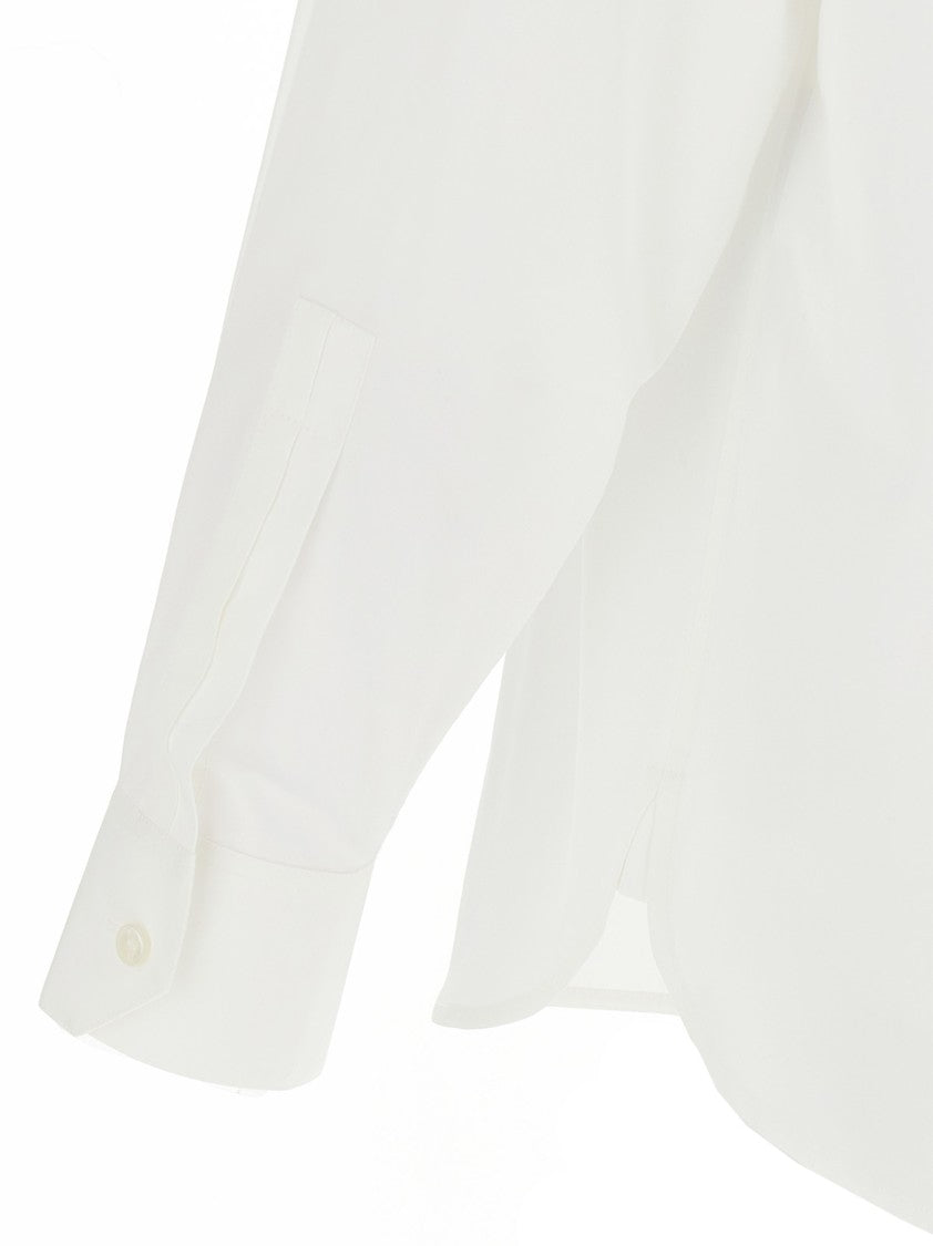 Saint Laurent Cotton Poplin Slim Fit Shirt With Concealed Button Closure