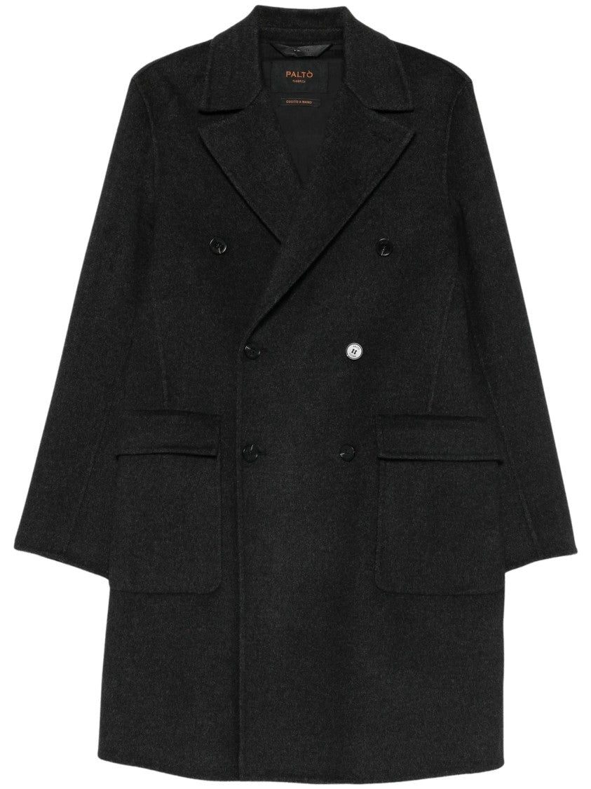 Paltò Double-Breasted Wide Lapel Wool Coat