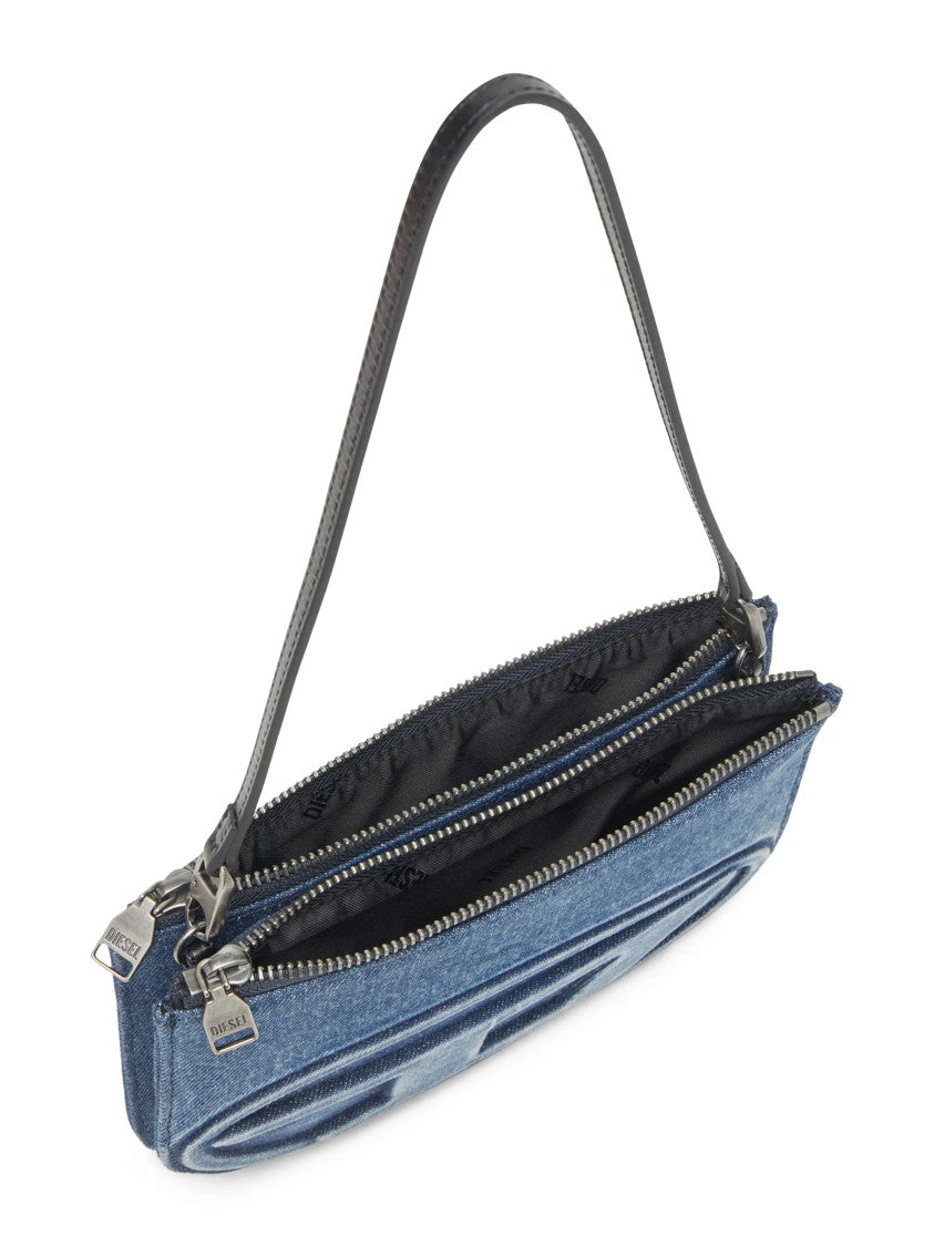 Diesel Denim Bag With Prominent Logo And Sleek Accents