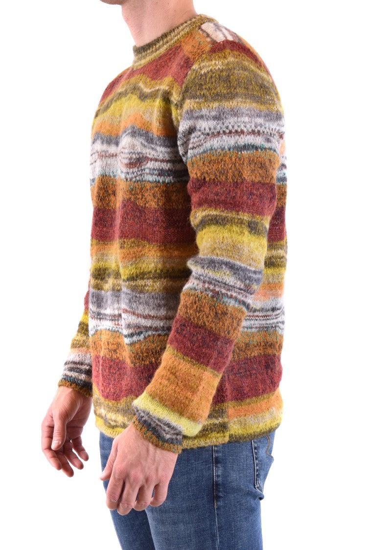 Paura Multicolor Striped Knitwear With Textured Finish