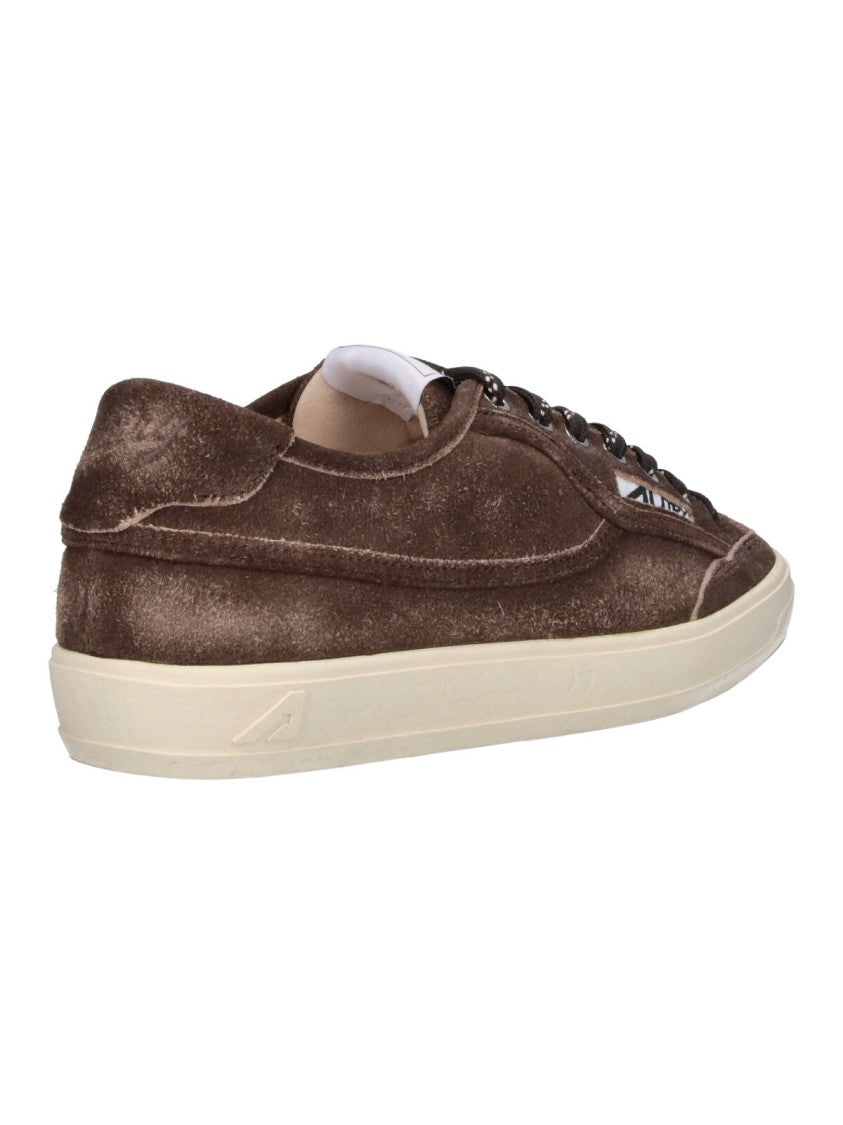 Autry Brown Windscape Suede Low-Top Vintage Sneakers