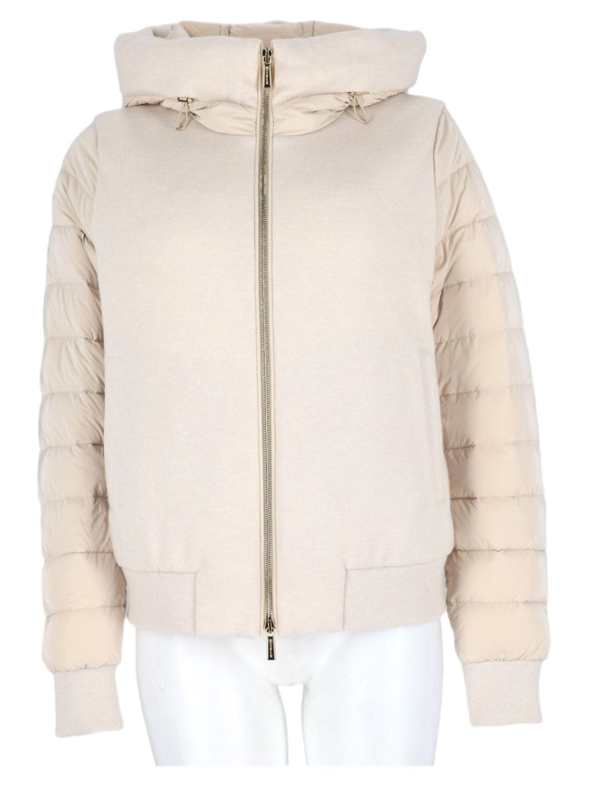Moorer Ivory Quilted Hooded Virgin Wool-Blend Down Jacket
