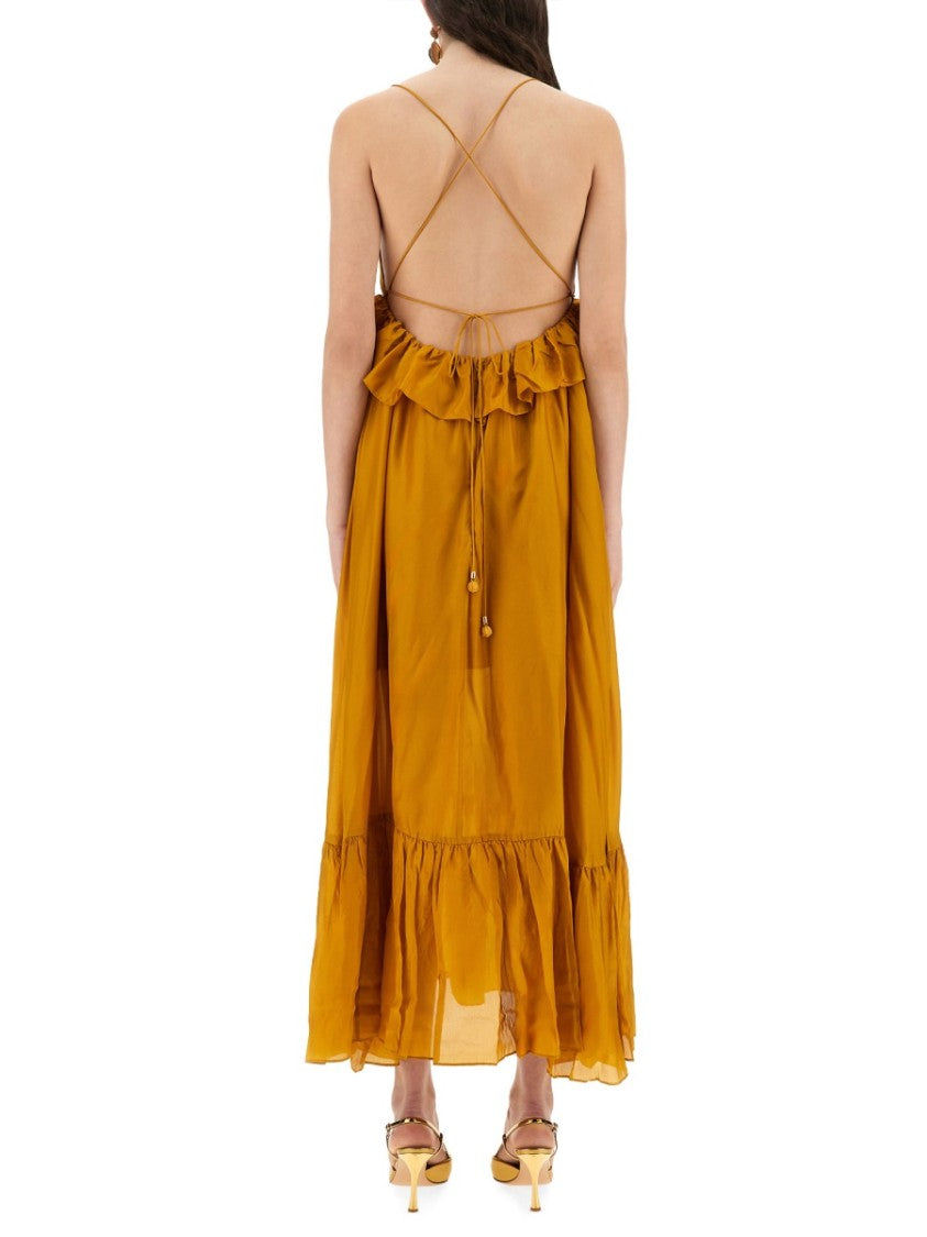 Zimmermann Rhiannon Ruffled Silk Midi Dress