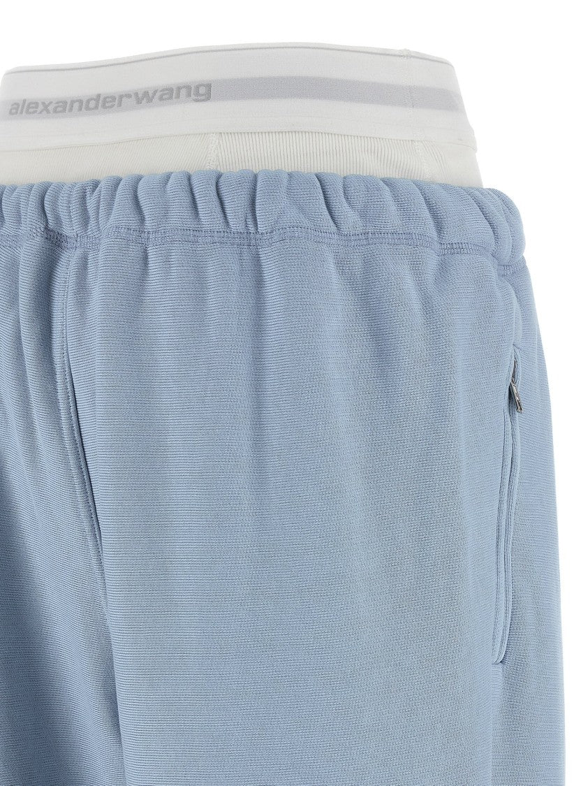 T By Alexander Wang Wide Leg W/ Logo Elastic Exposed Brief' Joggers