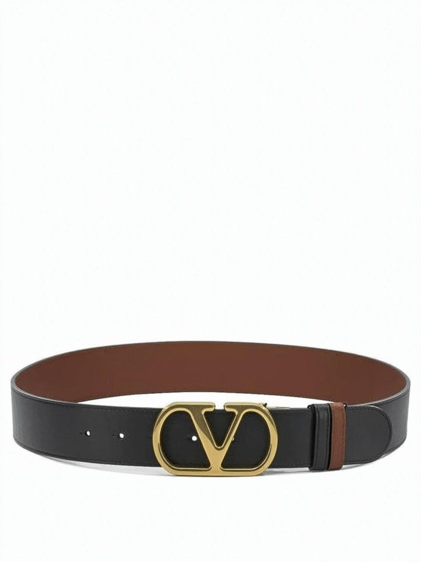 Valentino Garavani Valentino Garavani Regular Belt With Gold-Tone Logo Buckle