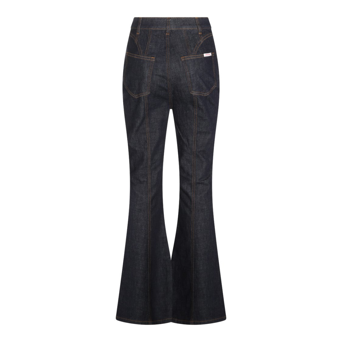 Self-Portrait High-Waist Contrast Stitching Flared Jeans