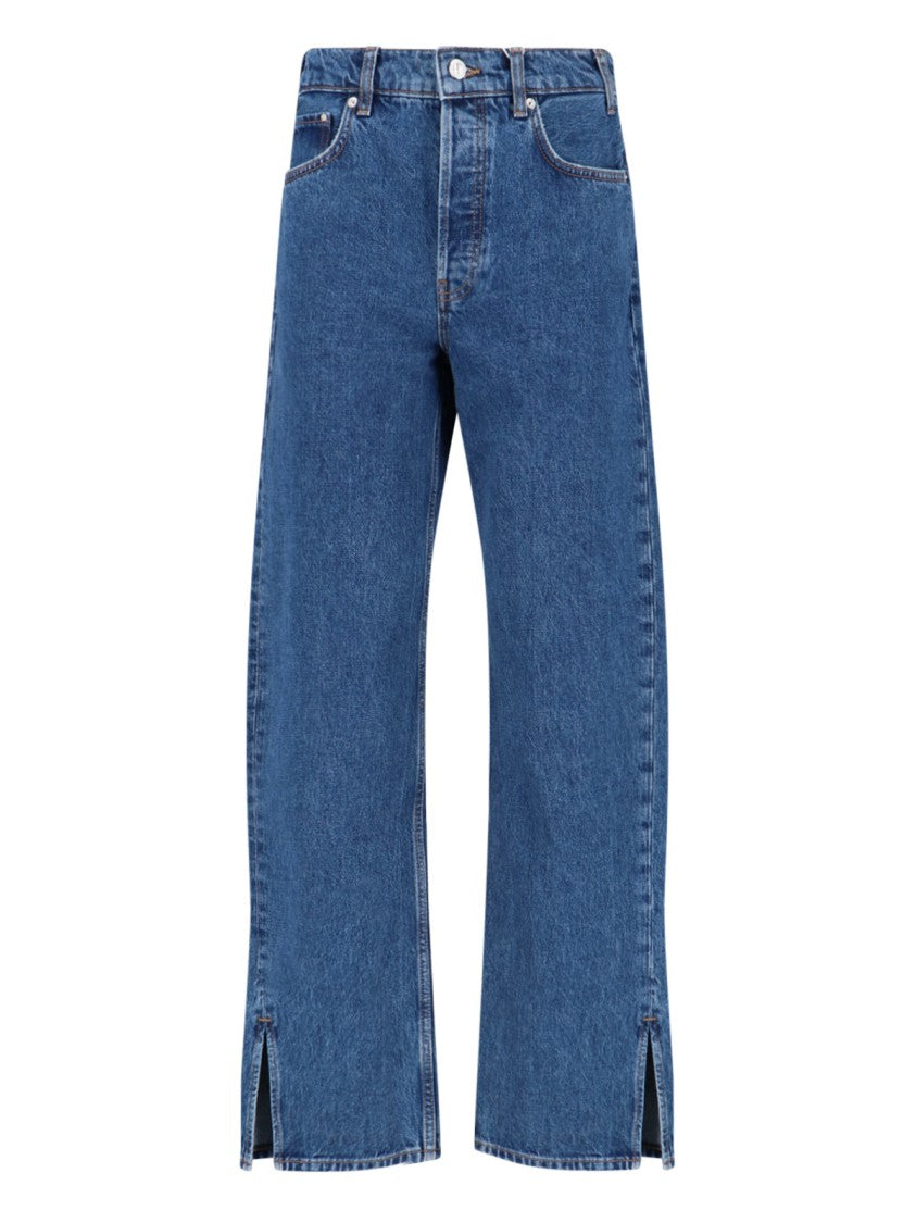 Anine Bing Roy Straight Jeans – Blue